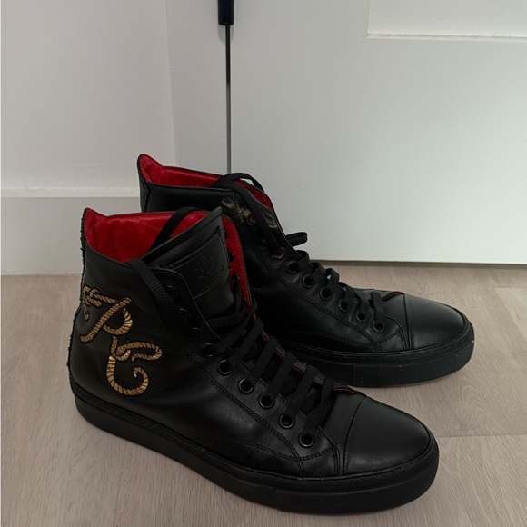 Roberto Cavalli Black and Red Sneakers